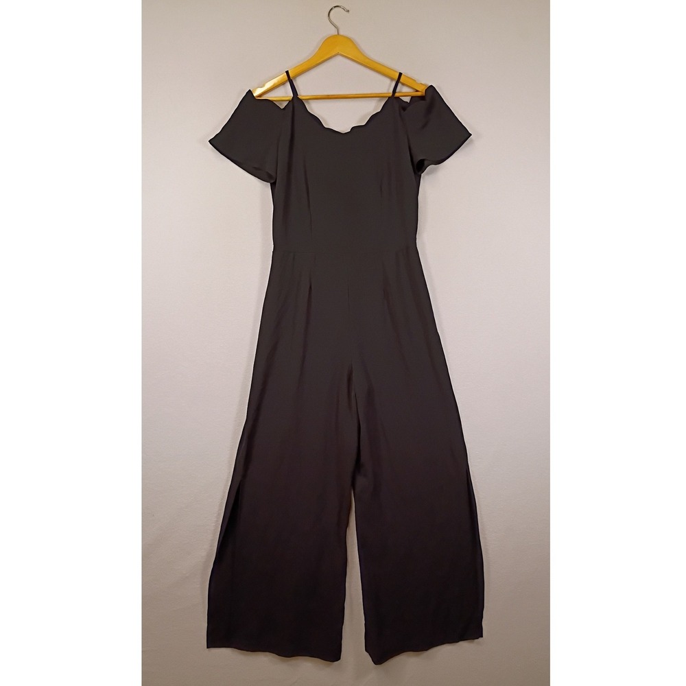 Chic Monteau Los Angeles Women S Small Black Scalloped Cold Shoulder Jumpsuit